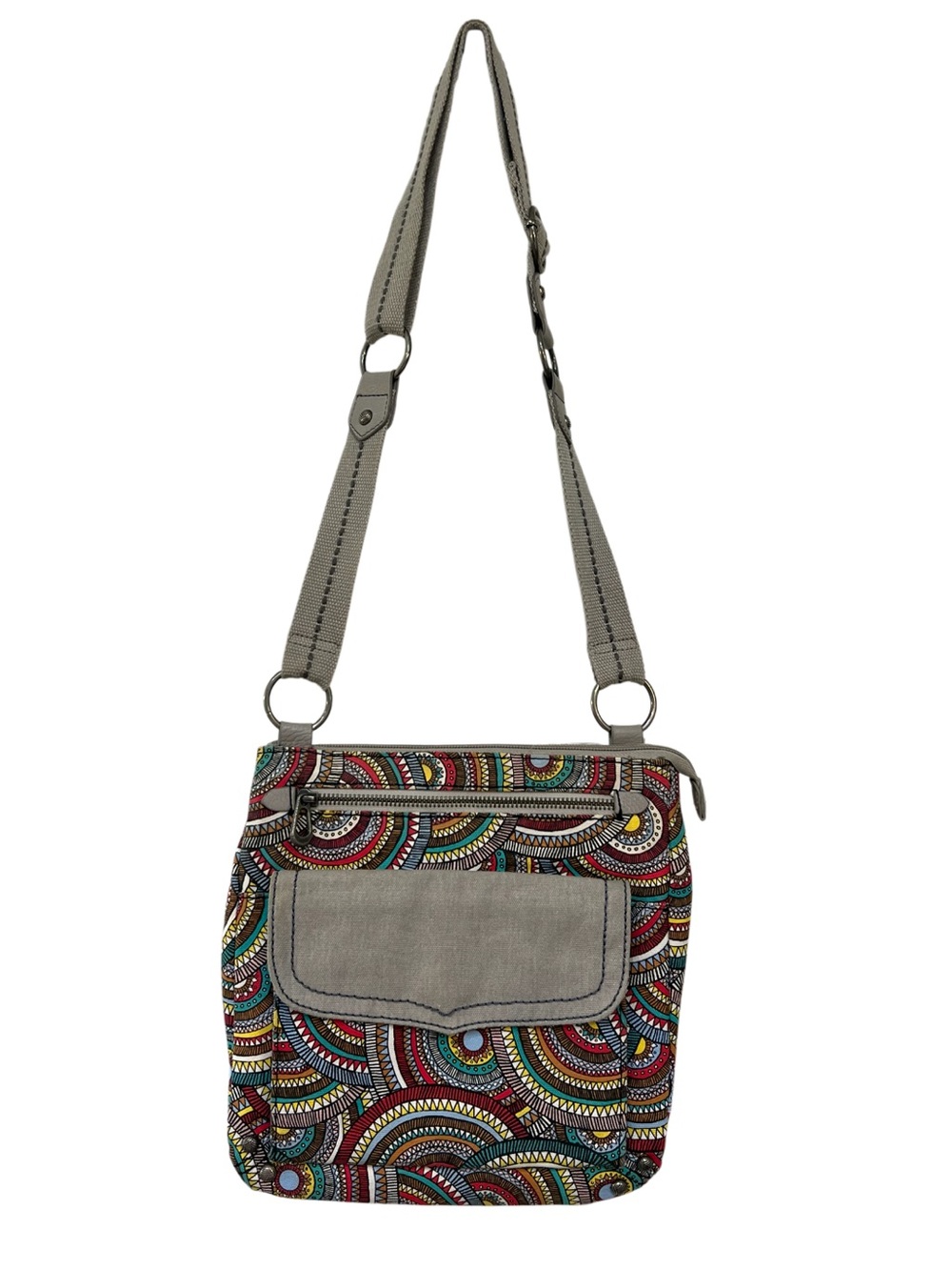 Sakroots Artist Circle Canvas Crossbody Bag Multicolor Print
